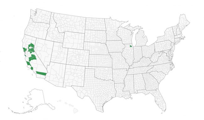 DFM Associates EIMS and Vote Center App usage map 2020