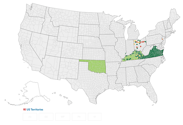 MyBallot and EnhancedBallot usage map November 2022