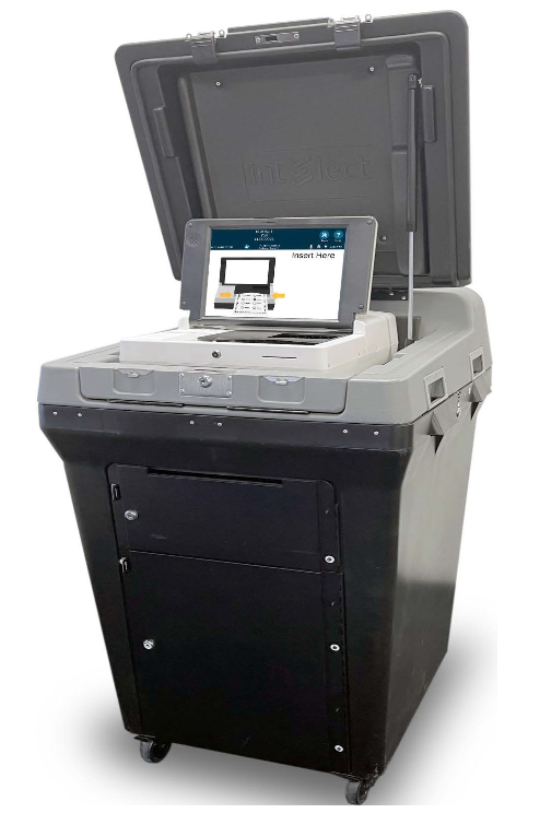 ES&S DS300 ballot scanner with white background