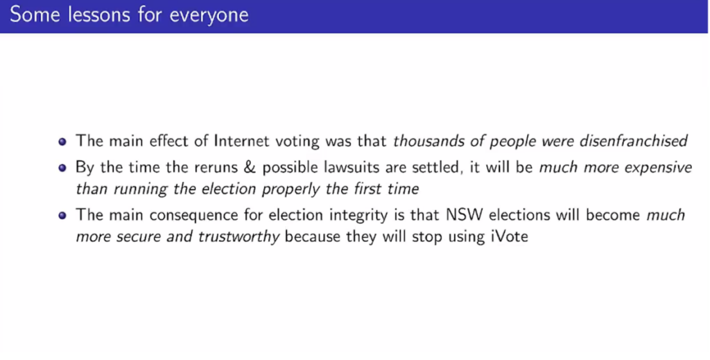 Some lessons for everyone on Australia's internet voting experience