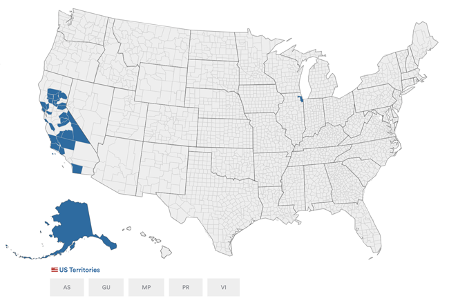 US map showing where ImageCast Remote is used in 2024