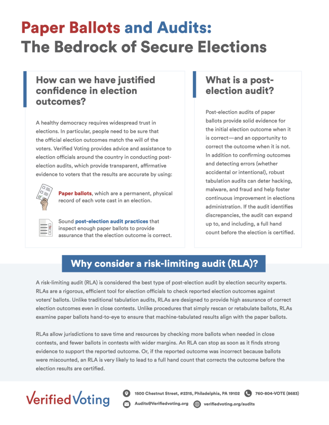 Post-Election Audit Handout Thumbnail
